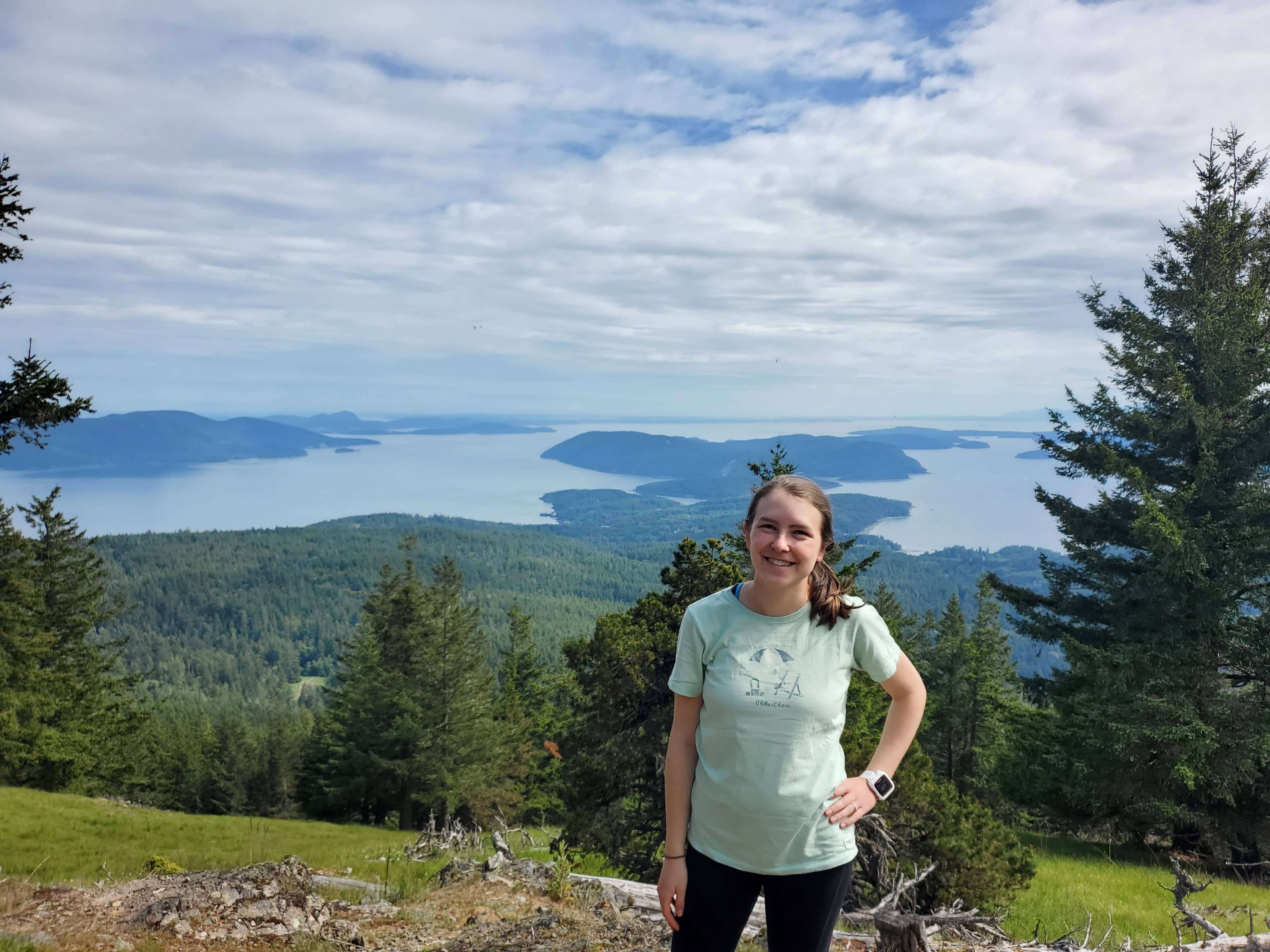 View of surrounding islands from Little Summit in Moran State Park on Orcas Island