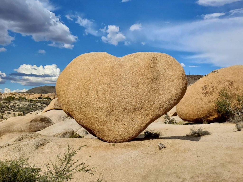 A heart-shaped rock in the desert