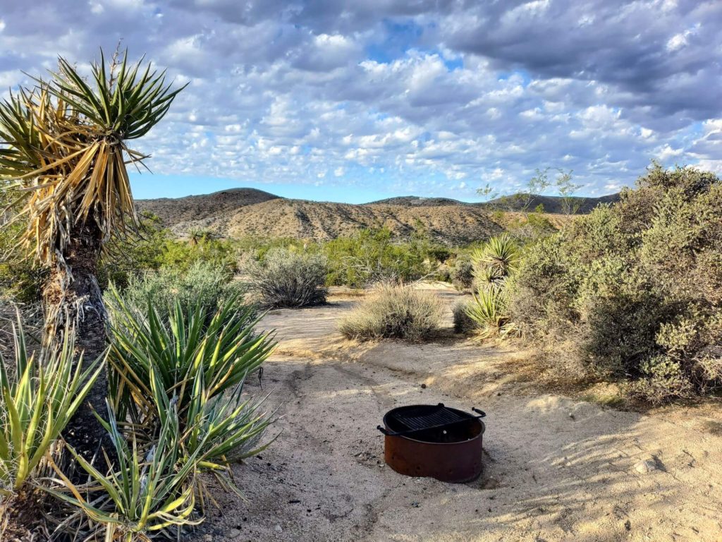 An empty campsite in the Colorado Desert