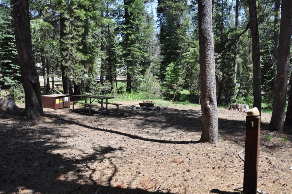 Empty campsite at Yosemite Creek Campground